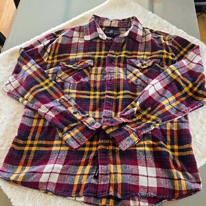 Molokai Men's Plaid Flannel Shirt - Red, Yellow, and White